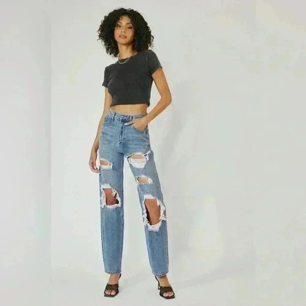 Kancan  High Rise 90's distressed Baggy Jeans size 26 Preppy festival streetwear